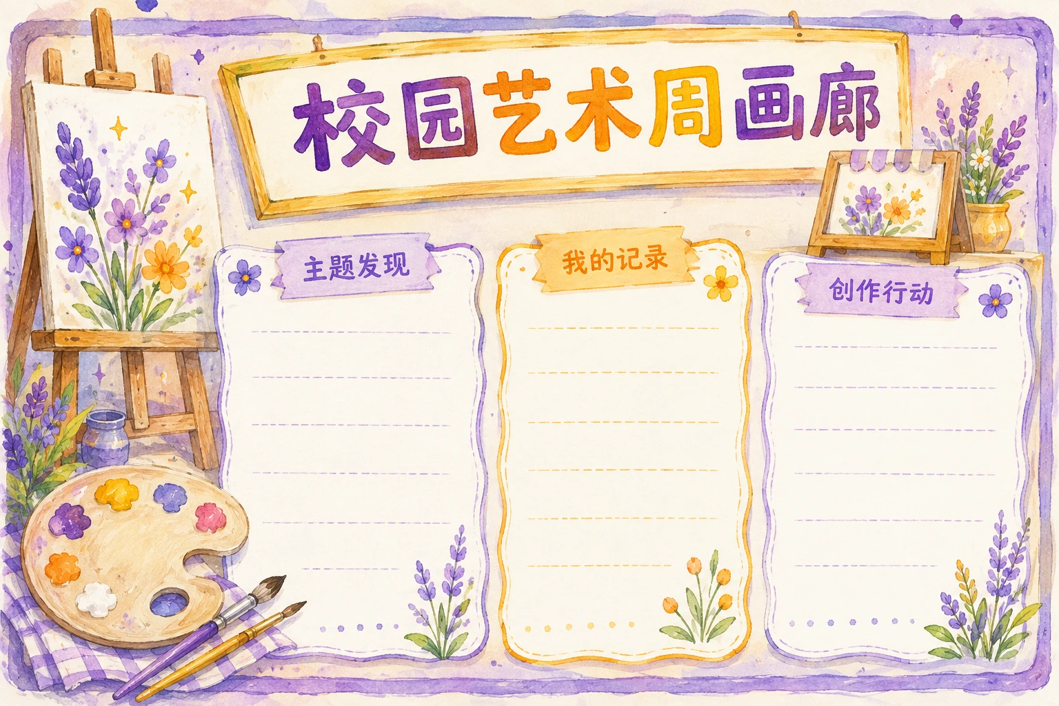 校园艺术周画廊 · AI 生成的版式预览