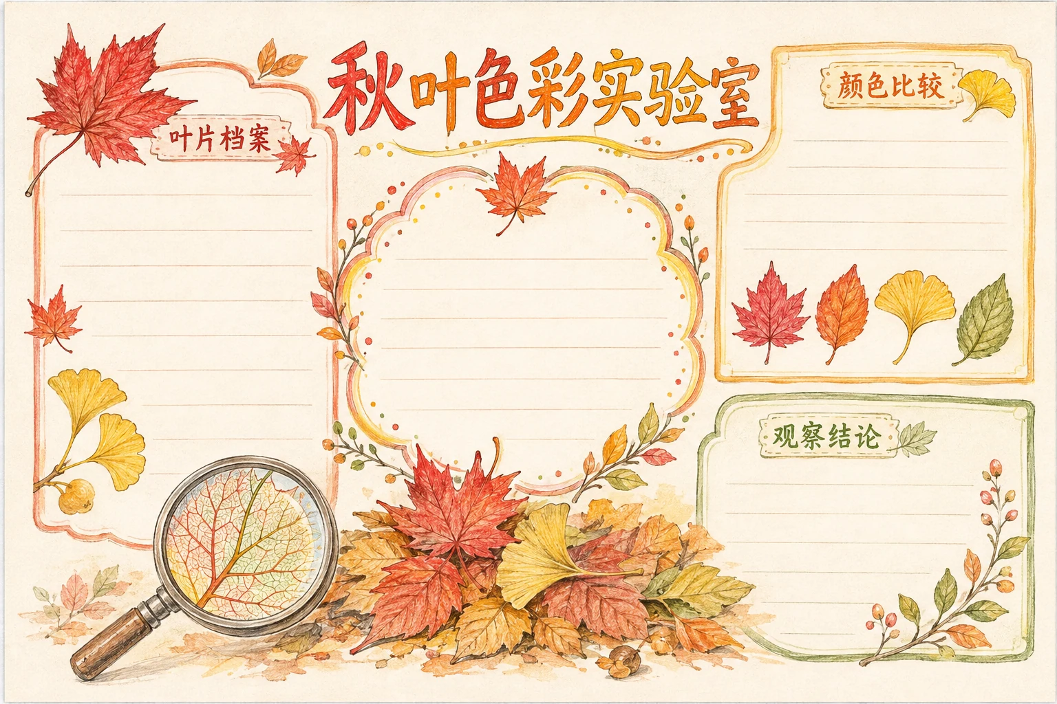 秋叶色彩实验室 · AI 生成的版式预览