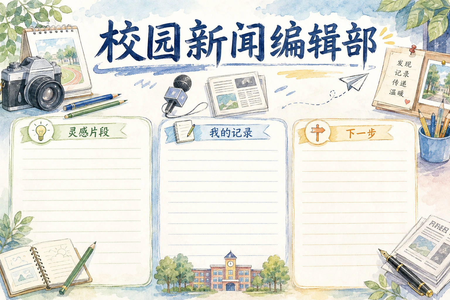 校园新闻编辑部 · AI 生成的版式预览