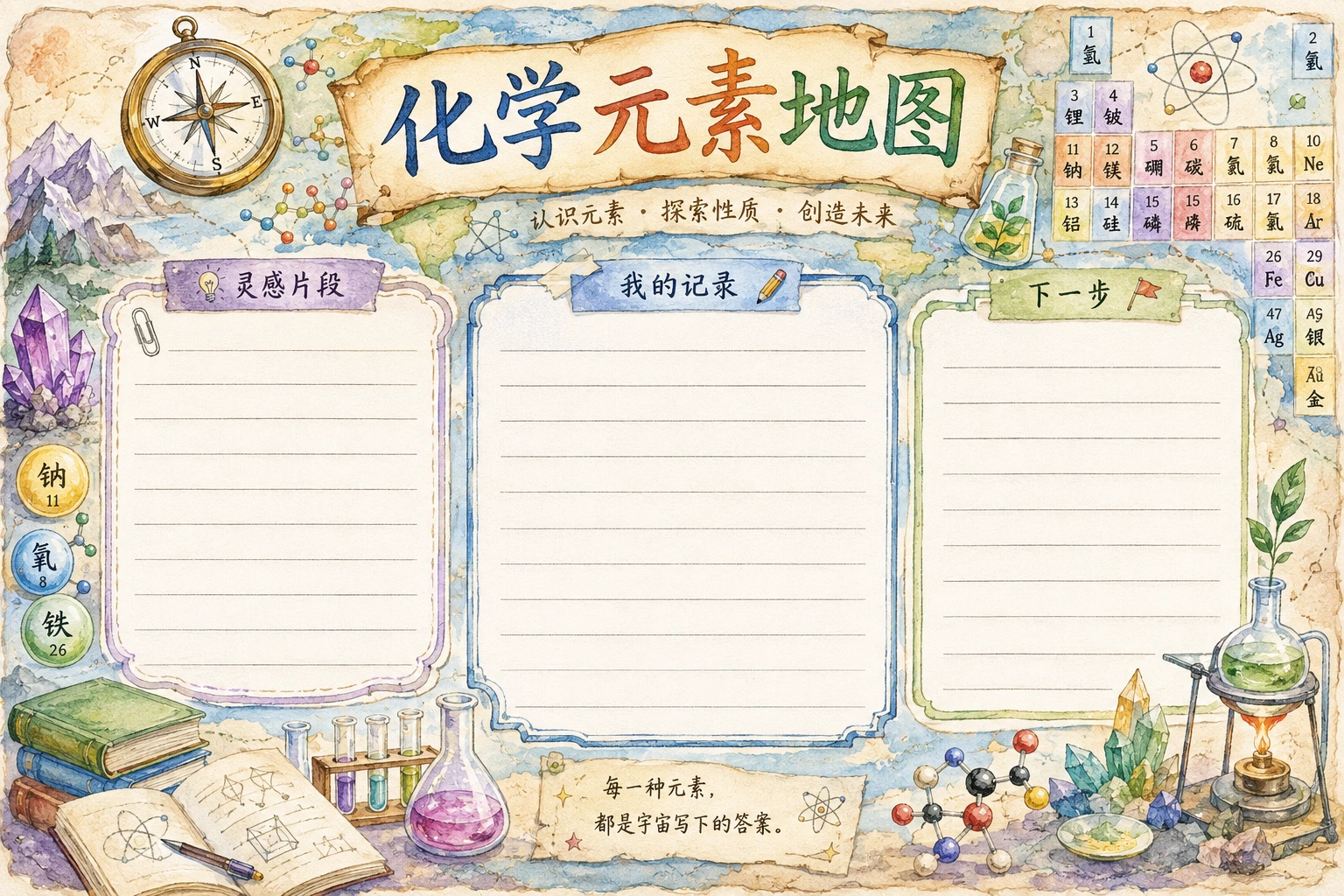 化学元素地图 · AI 生成的版式预览