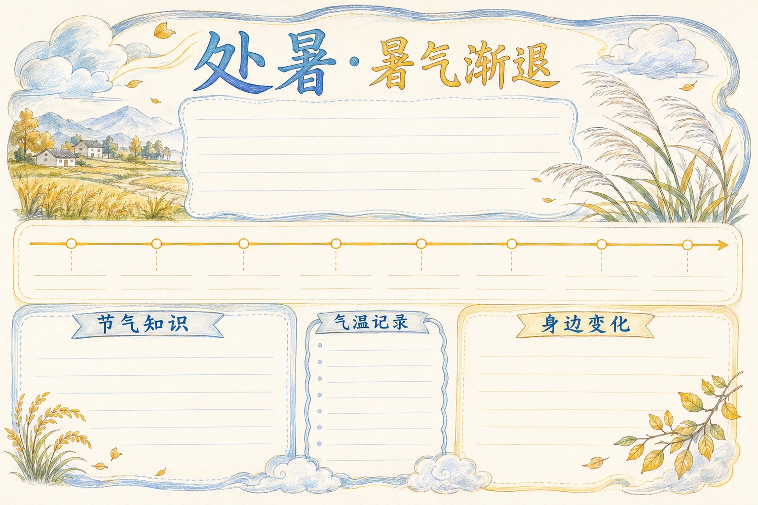 处暑 · 暑气渐退 · AI 生成的版式预览