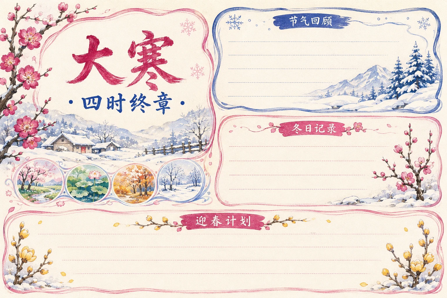 大寒 · 四时终章 · AI 生成的版式预览