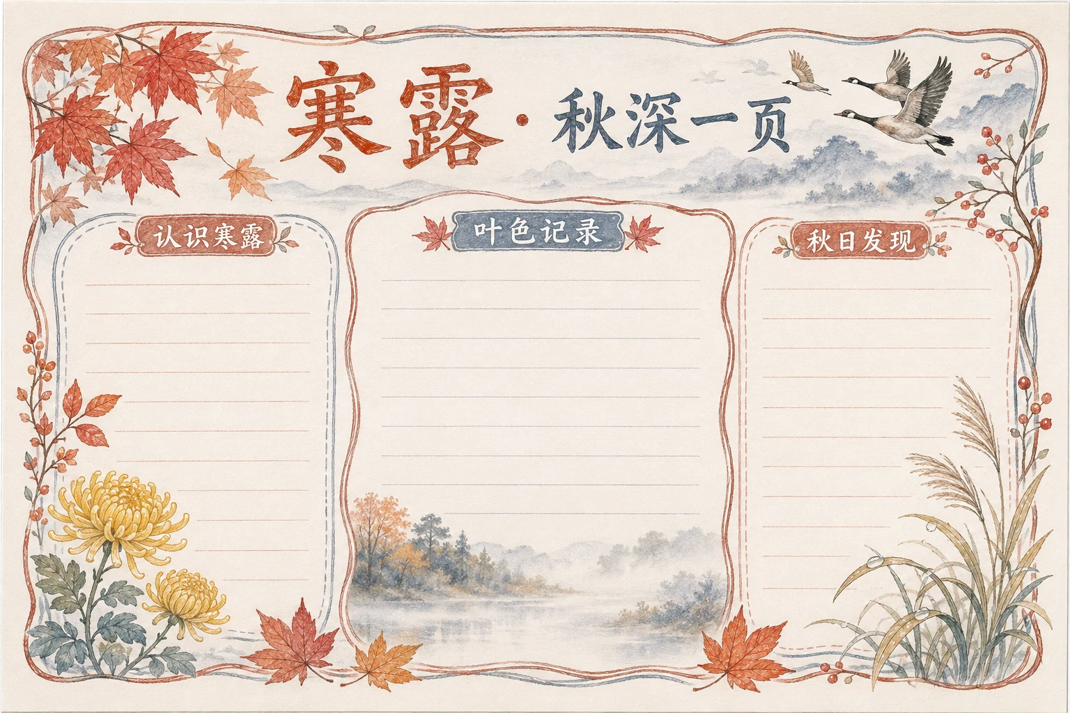 寒露 · 秋深一页 · AI 生成的版式预览