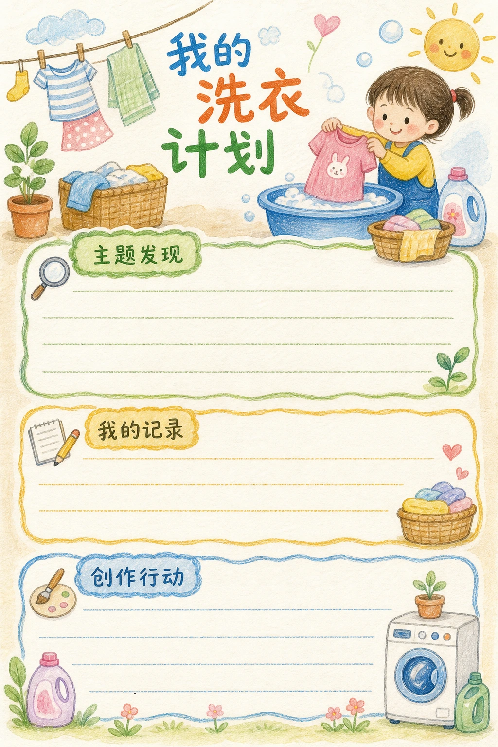我的洗衣计划 · AI 生成的版式预览