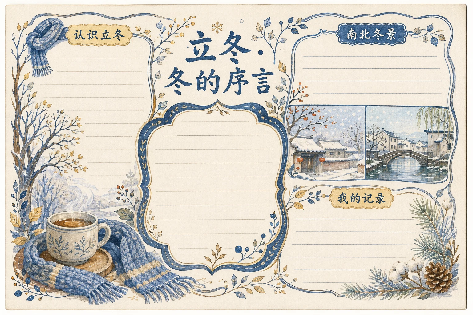 立冬 · 冬的序言 · AI 生成的版式预览