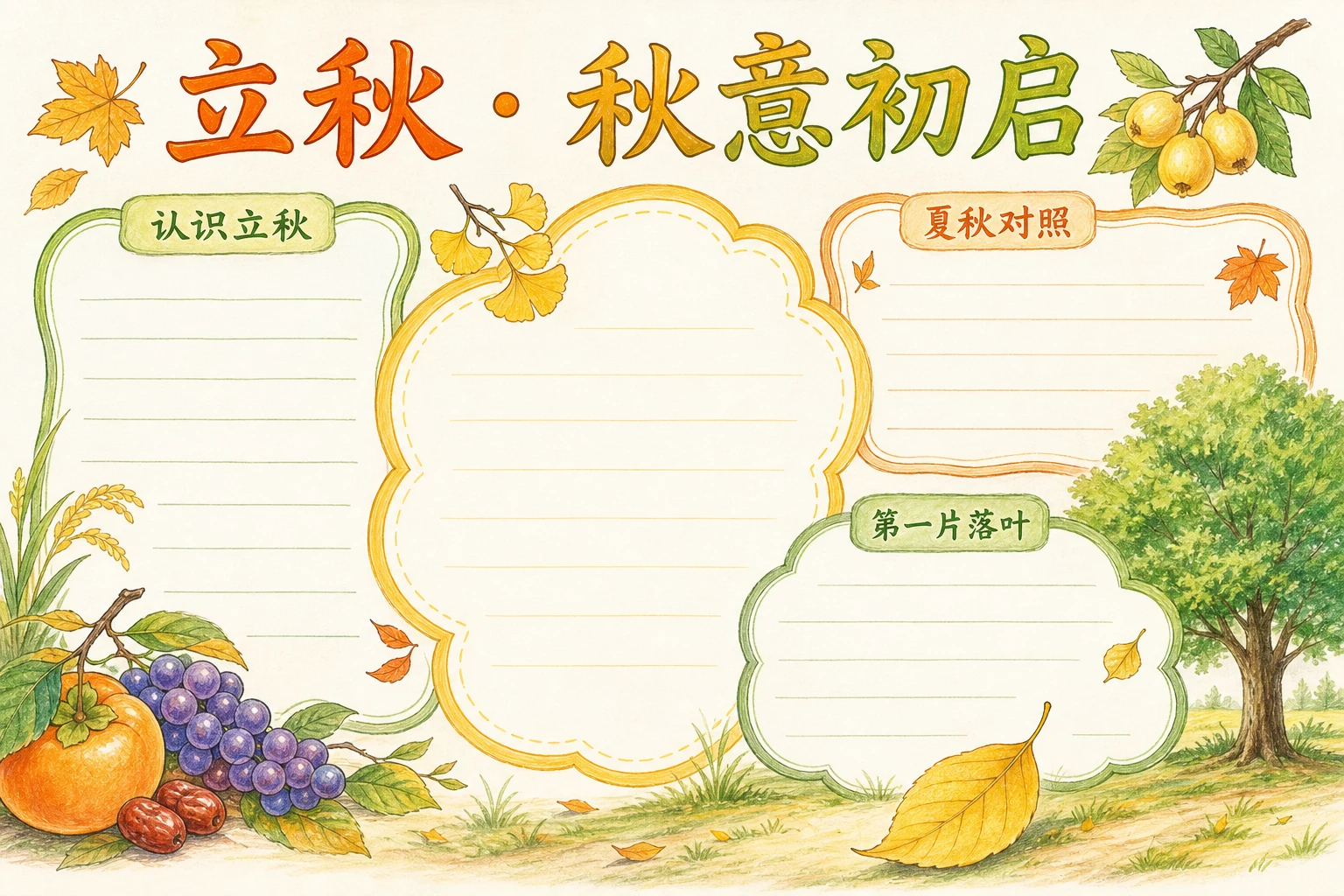 立秋 · 秋意初启 · AI 生成的版式预览