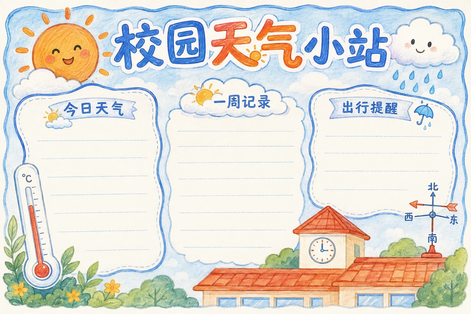 校园天气小站 · AI 生成的版式预览