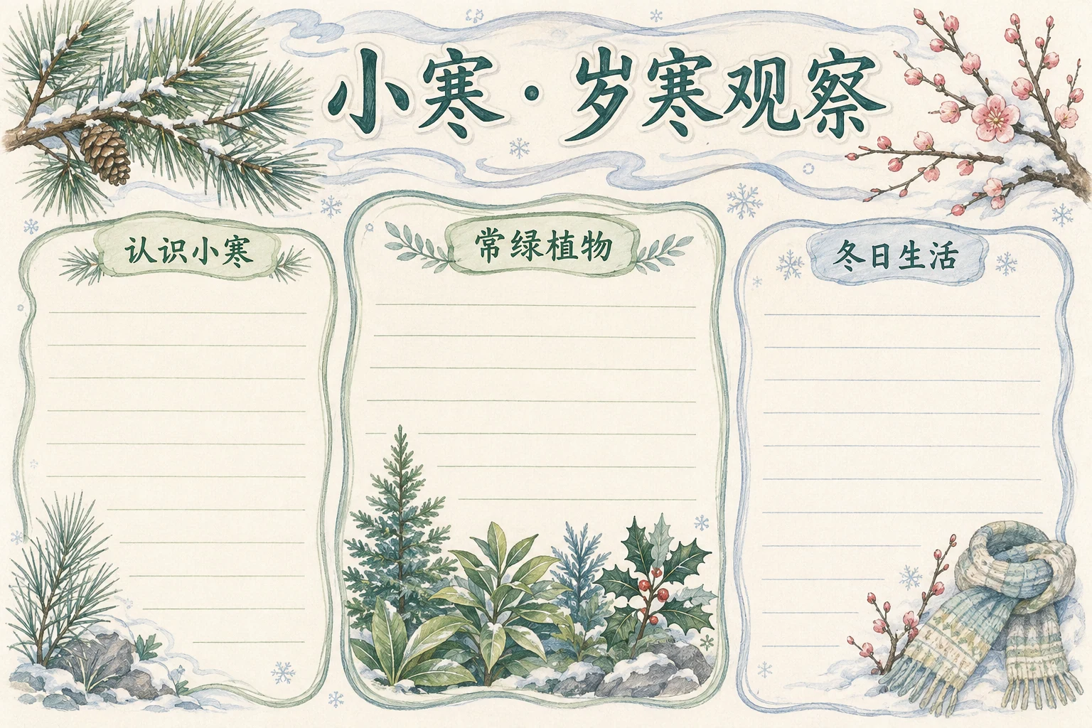 小寒 · 岁寒观察 · AI 生成的版式预览